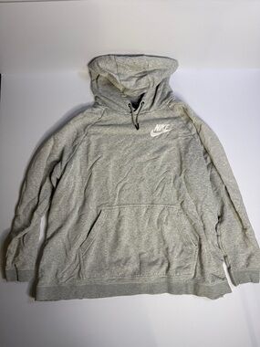 Nike Gray Pullover Hoodie with White Swoosh